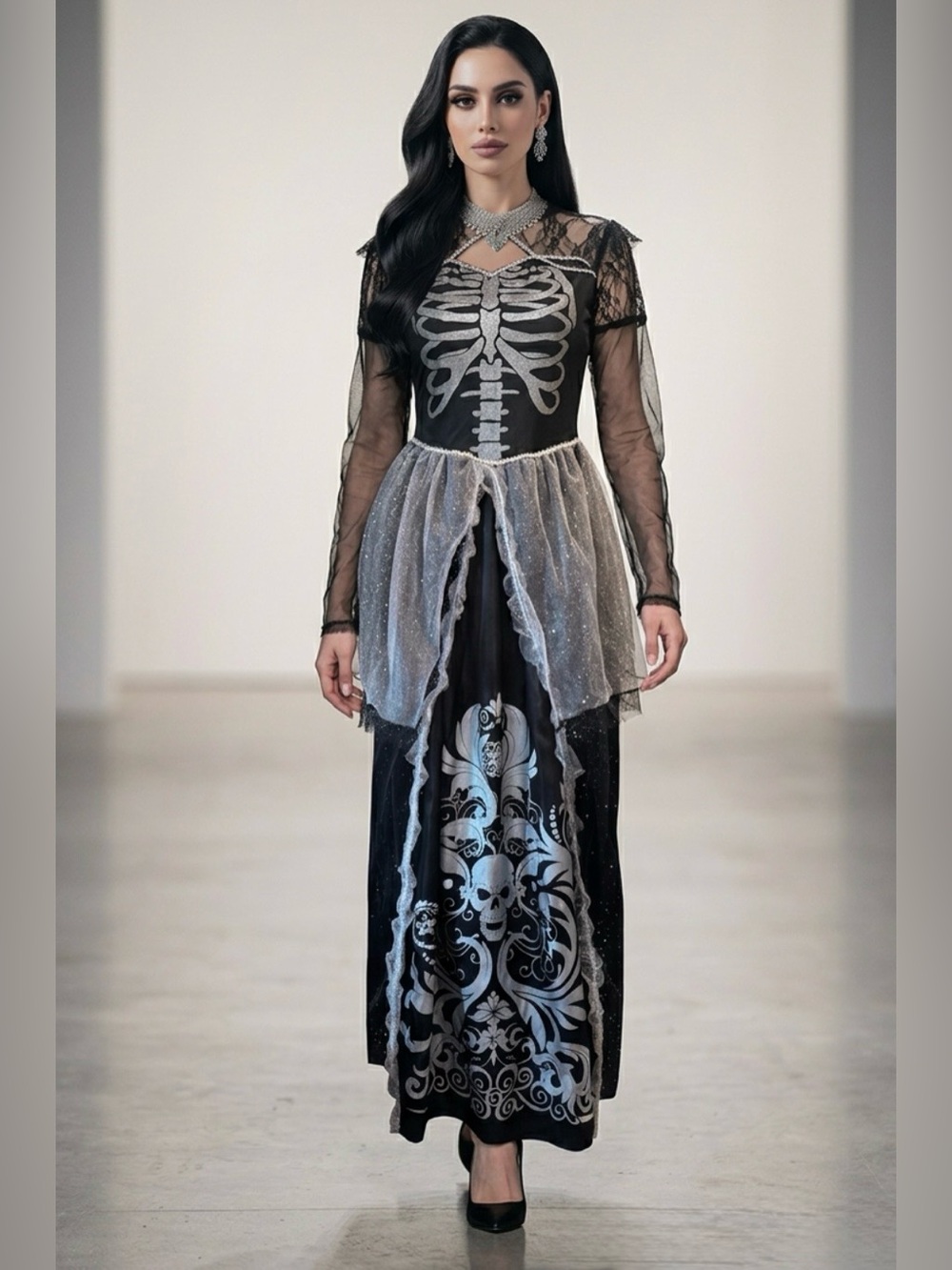 Skeleton Queen Gothic Halloween Costume